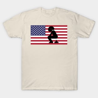 Pooping On The American Flag T-Shirt